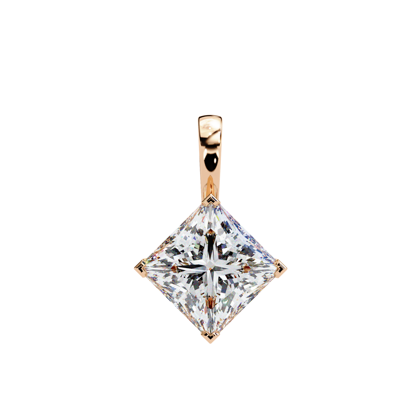 Imperessa Diore Princess Cut Solitaire Pendant
