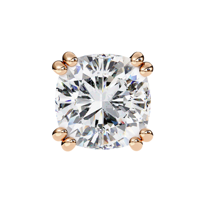 True Essence Cushion Solitaire Studs