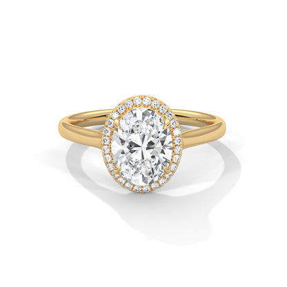 Midnight Blossom Oval Solitaire Ring