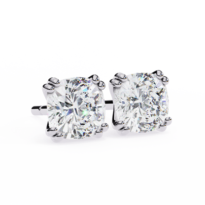 True Essence Cushion Solitaire Studs