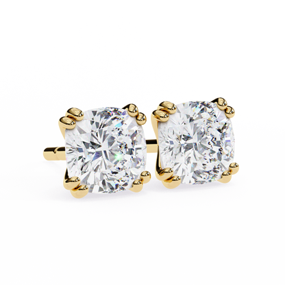 True Essence Cushion Solitaire Studs