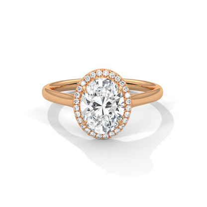 Midnight Blossom Oval Solitaire Ring