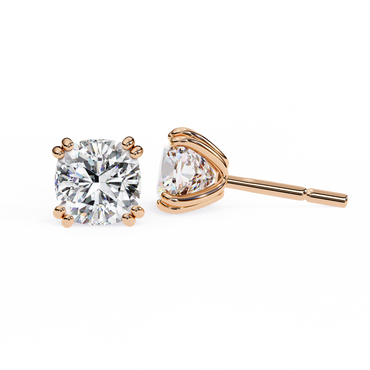 True Essence Cushion Solitaire Studs