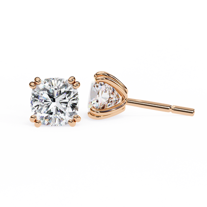 True Essence Cushion Solitaire Studs