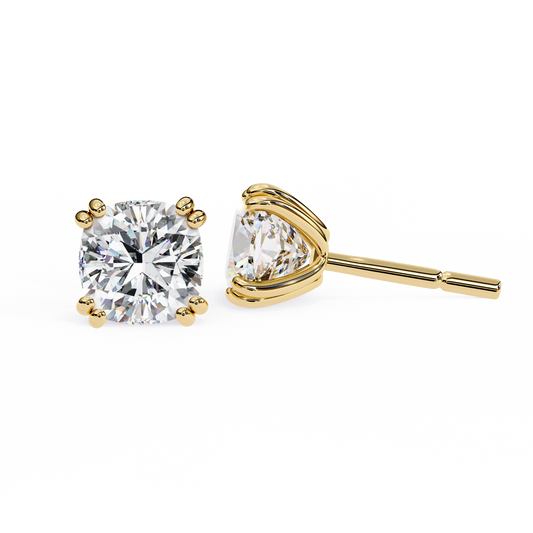 True Essence Cushion Solitaire Studs
