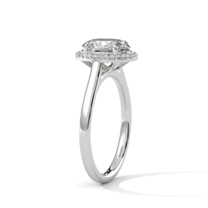 Midnight Blossom Oval Solitaire Ring