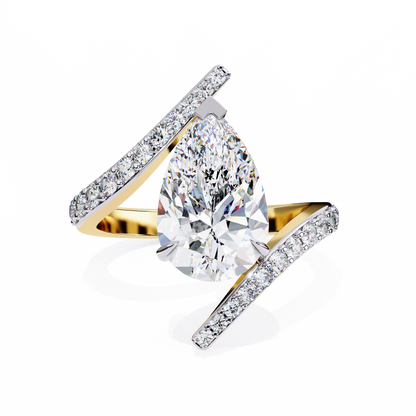 Lucinda Amoris Pear Solitaire Ring