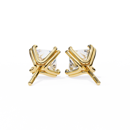 Amore Lucente Princess Cut Solitaire Studs