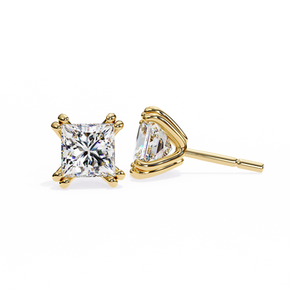 Amore Lucente Princess Cut Solitaire Studs