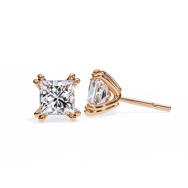 Amore Lucente Princess Cut Solitaire Studs