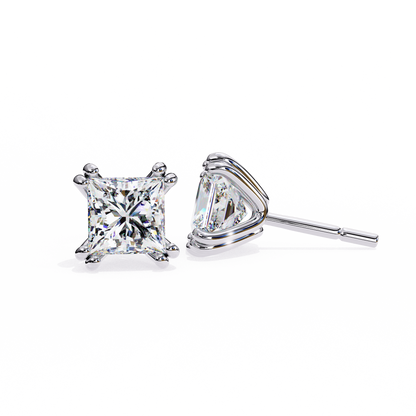 Amore Lucente Princess Cut Solitaire Studs