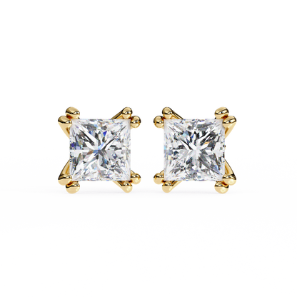 Amore Lucente Princess Cut Solitaire Studs