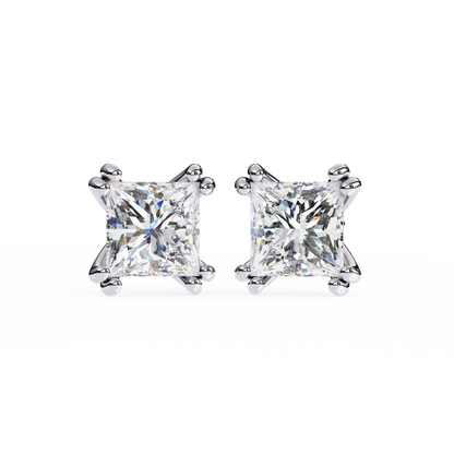 Amore Lucente Princess Cut Solitaire Studs