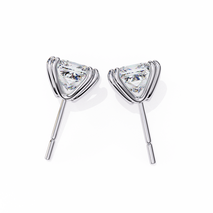 Amore Lucente Princess Cut Solitaire Studs