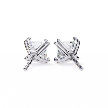 Amore Lucente Princess Cut Solitaire Studs