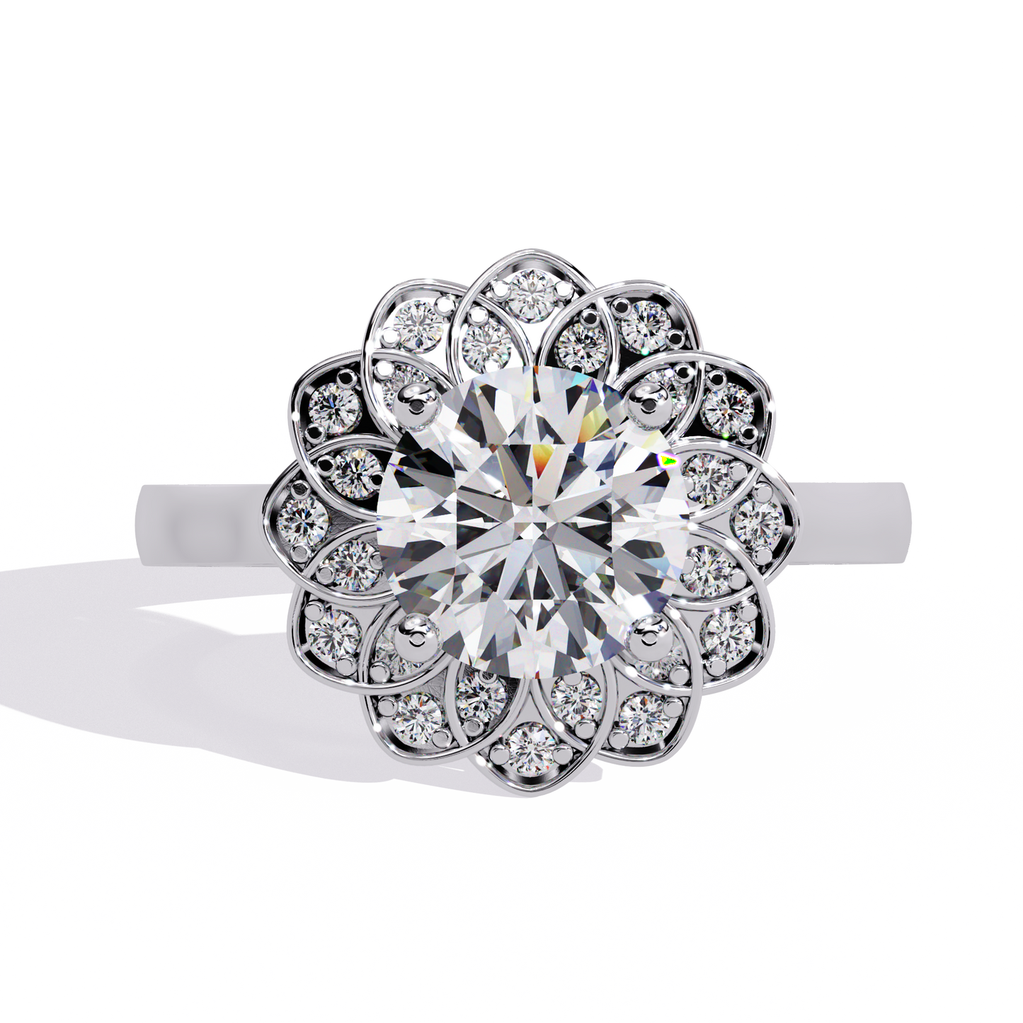Auristelle Haute Round Solitaire Ring