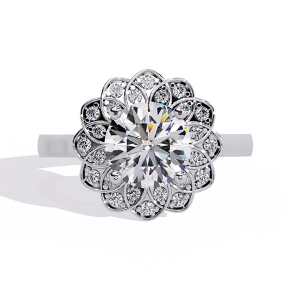 Auristelle Haute Round Solitaire Ring