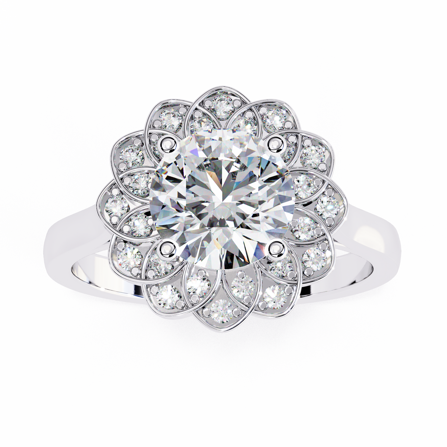 Auristelle Haute Round Solitaire Ring
