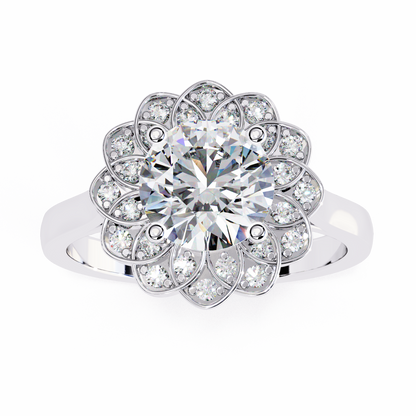 Auristelle Haute Round Solitaire Ring