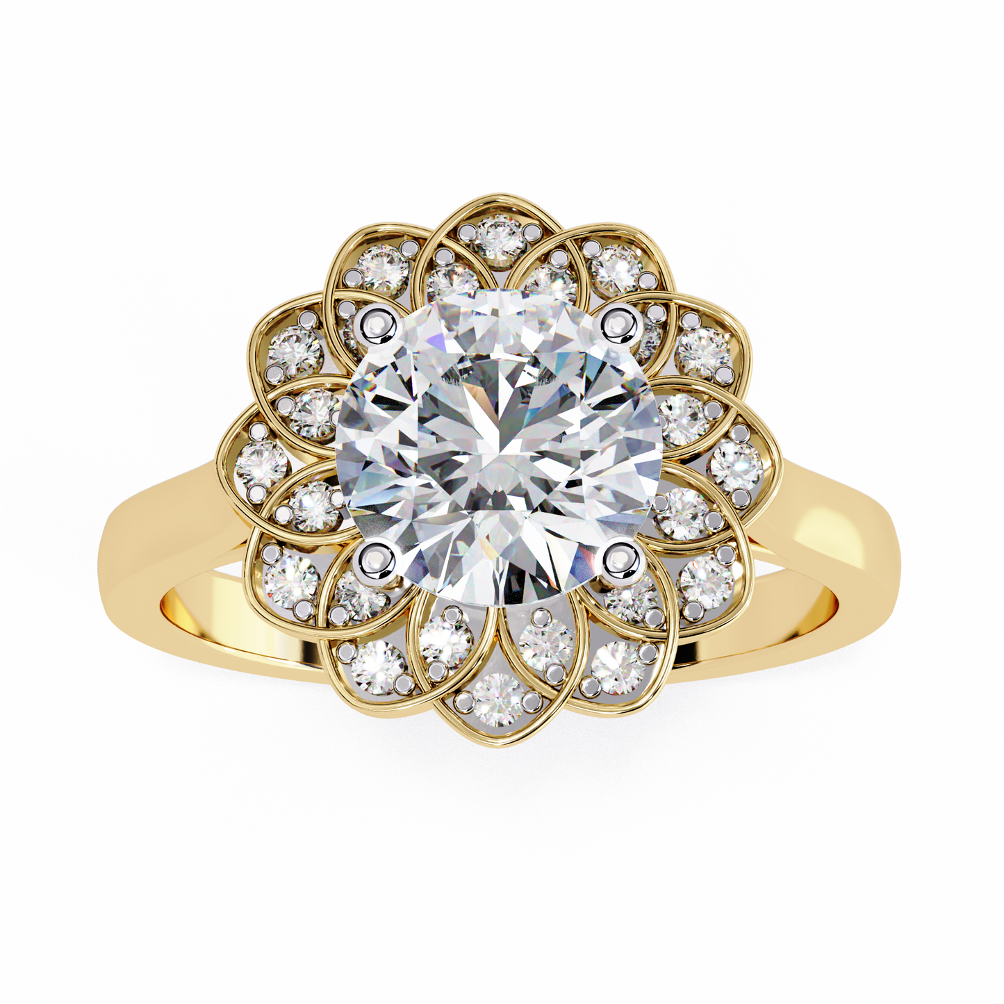 Auristelle Haute Round Solitaire Ring