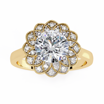 Auristelle Haute Round Solitaire Ring