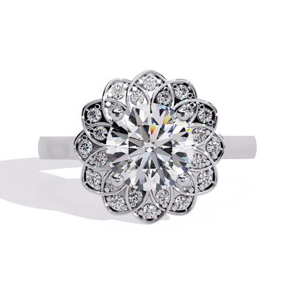 Auristelle Haute Round Solitaire Ring