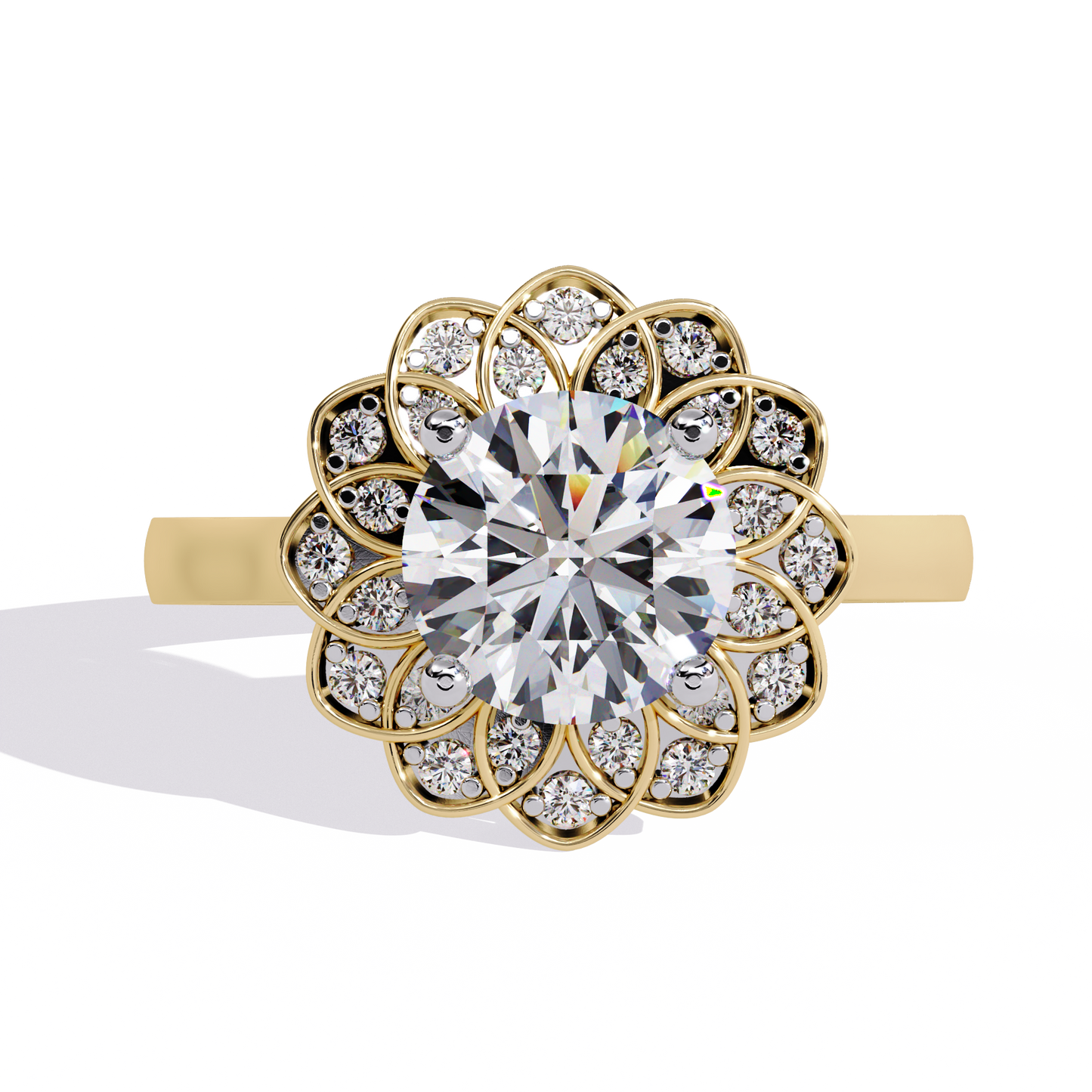 Auristelle Haute Round Solitaire Ring