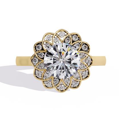 Auristelle Haute Round Solitaire Ring