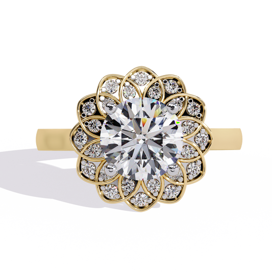 Auristelle Haute Round Solitaire Ring