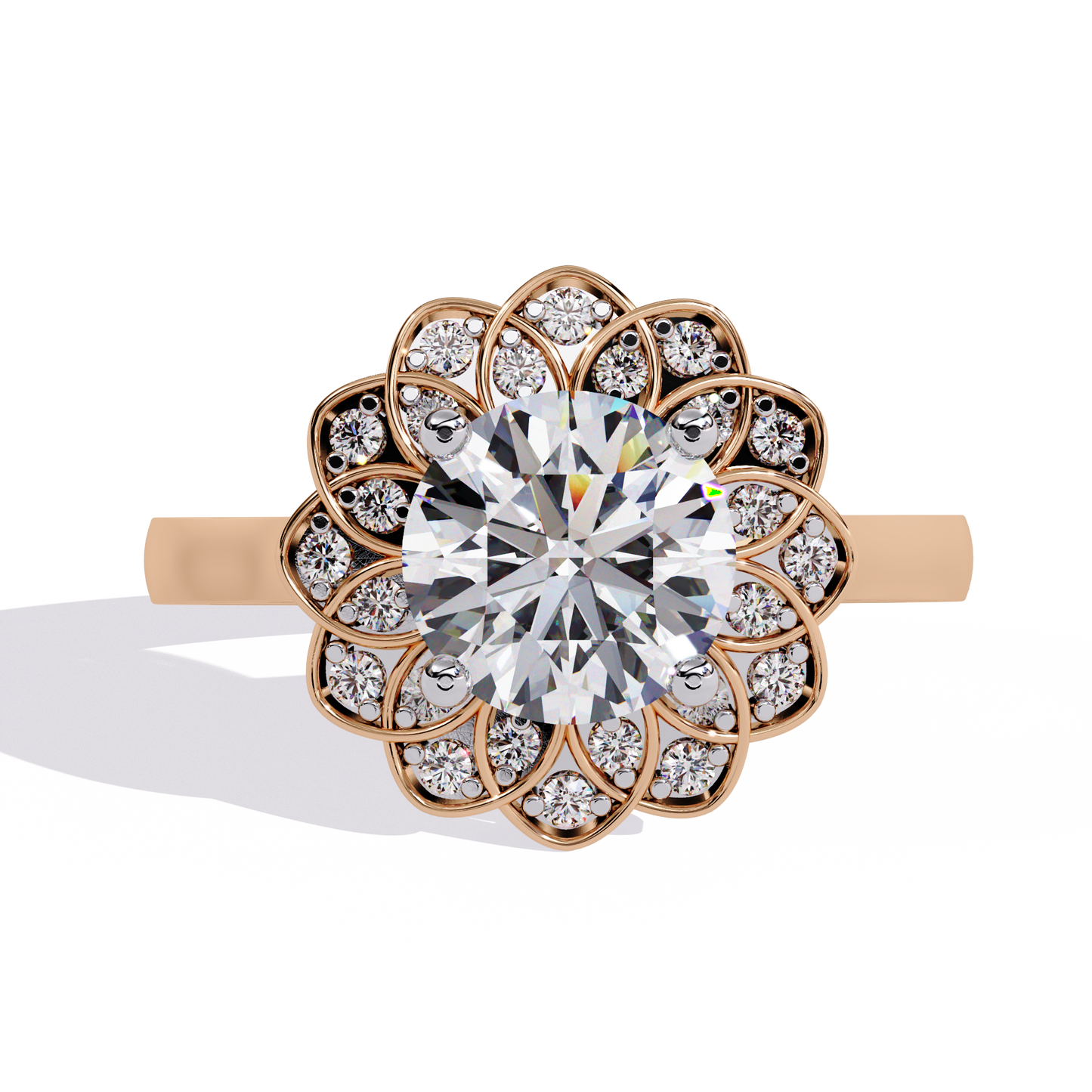 Auristelle Haute Round Solitaire Ring