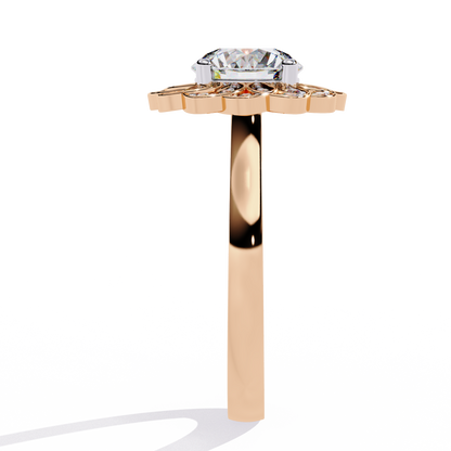 Auristelle Haute Round Solitaire Ring