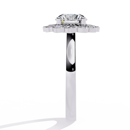 Auristelle Haute Round Solitaire Ring