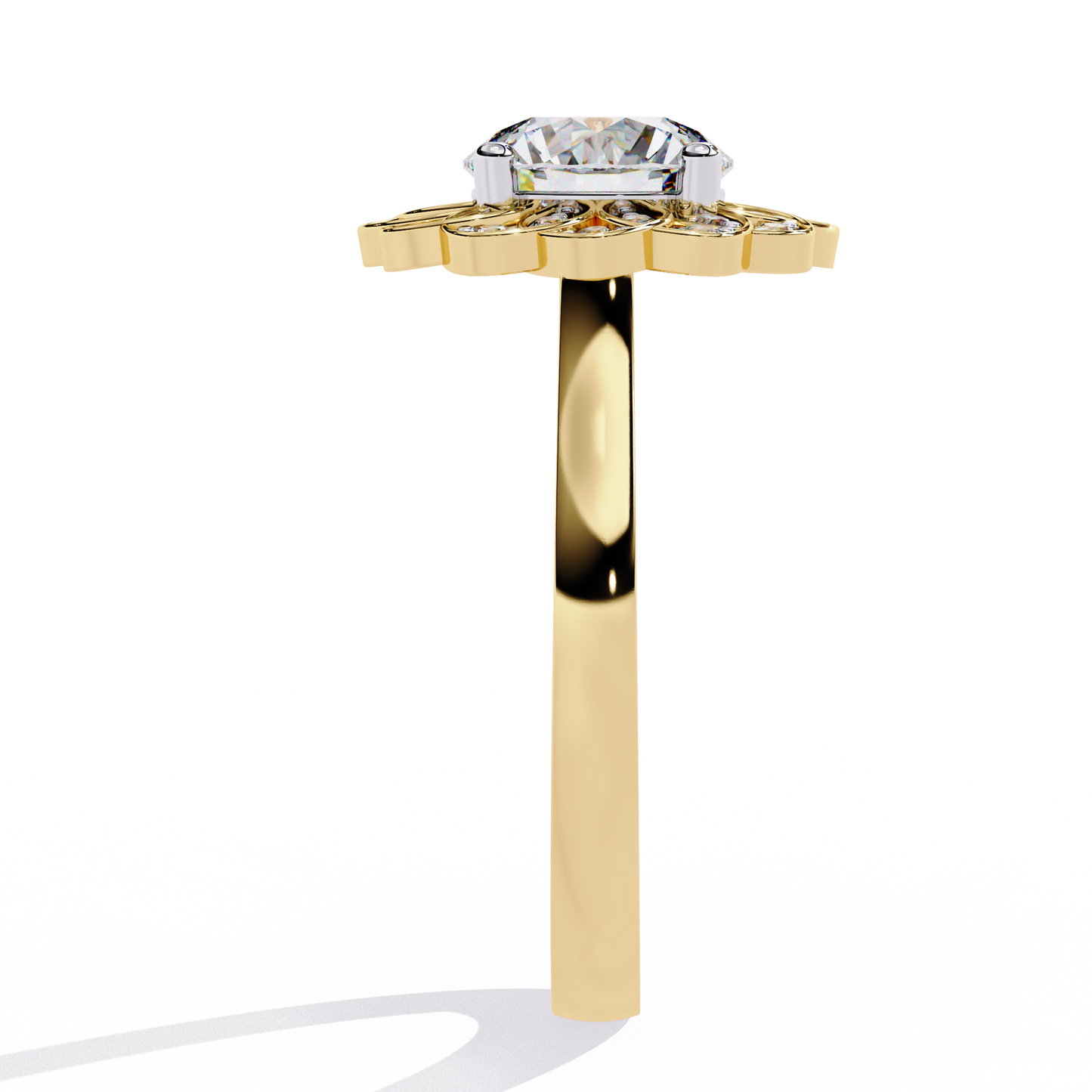 Auristelle Haute Round Solitaire Ring