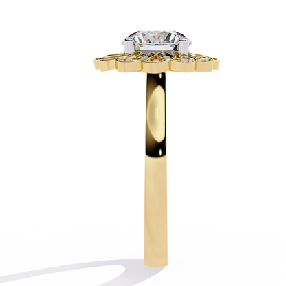 Auristelle Haute Round Solitaire Ring