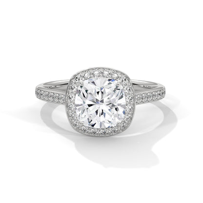 Elarin Flame Cushion Solitaire Ring