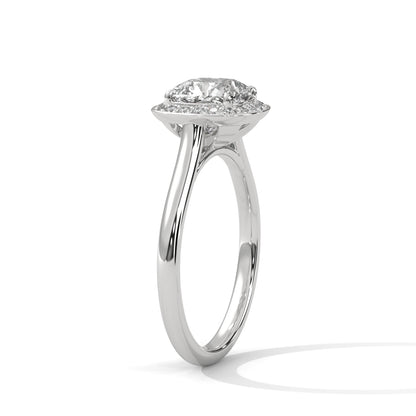 Lustra Halo Cushion Solitaire Ring