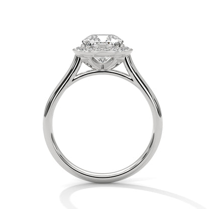 Lustra Halo Cushion Solitaire Ring