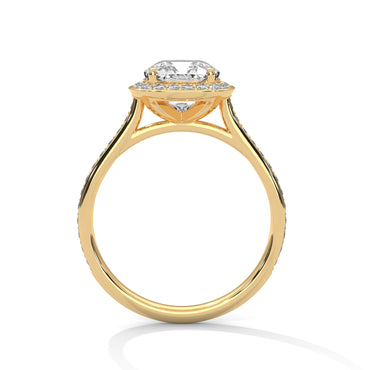 Elarin Flame Cushion Solitaire Ring