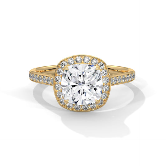 Elarin Flame Cushion Solitaire Ring