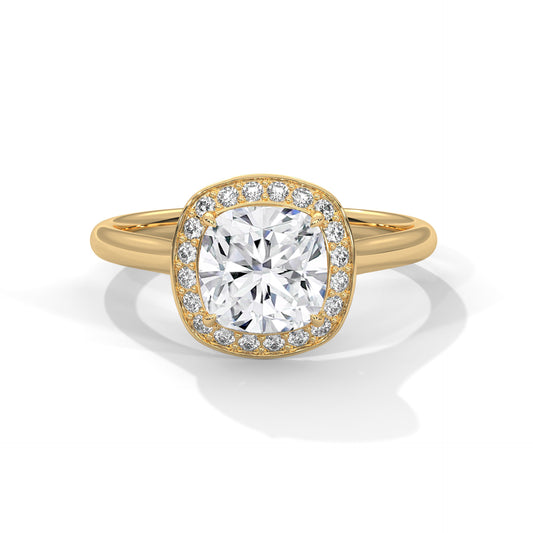 Lustra Halo Cushion Solitaire Ring