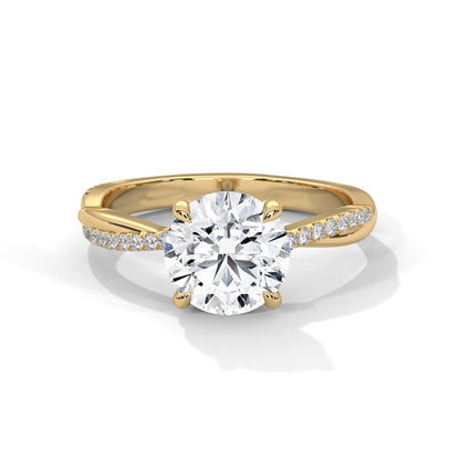Golden Eclipse Solitaire Ring