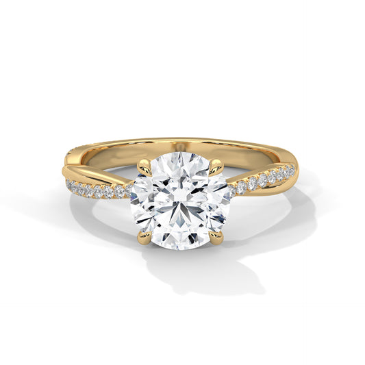 Golden Eclipse Solitaire Ring