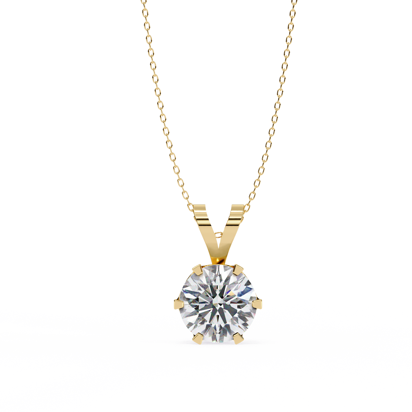 Aurelienne Royale Round Solitaire Pendant