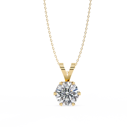 Aurelienne Royale Round Solitaire Pendant