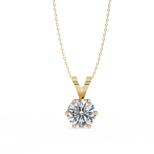 Aurelienne Royale Round Solitaire Pendant