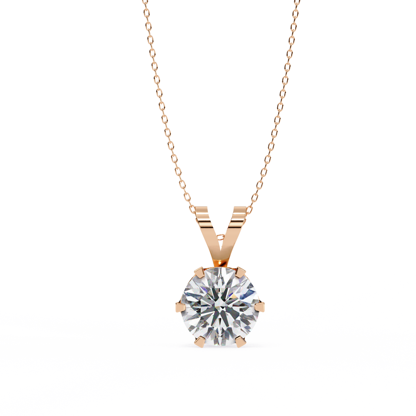 Aurelienne Royale Round Solitaire Pendant