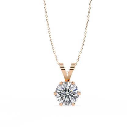 Aurelienne Royale Round Solitaire Pendant