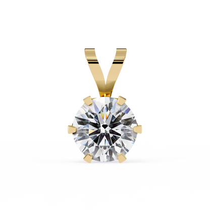 Aurelienne Royale Round Solitaire Pendant