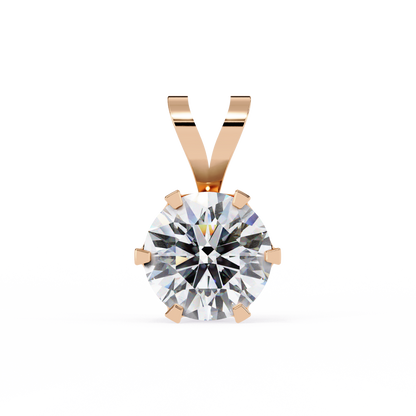 Aurelienne Royale Round Solitaire Pendant