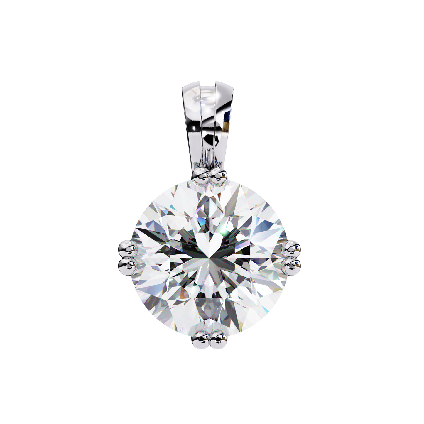 Orabella Crown Round Solitaire Pendant